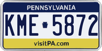 PA license plate KME5872