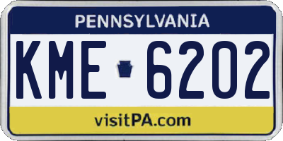 PA license plate KME6202