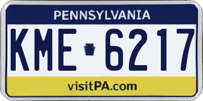 PA license plate KME6217