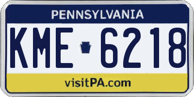 PA license plate KME6218
