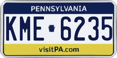 PA license plate KME6235