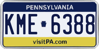 PA license plate KME6388