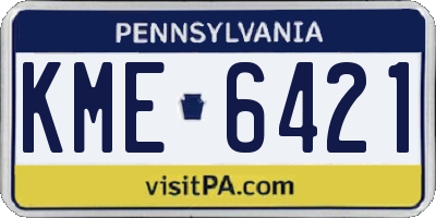 PA license plate KME6421