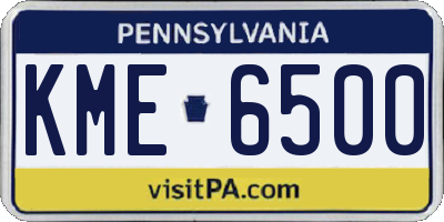 PA license plate KME6500