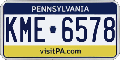 PA license plate KME6578