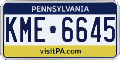 PA license plate KME6645