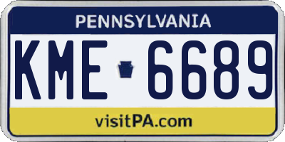 PA license plate KME6689
