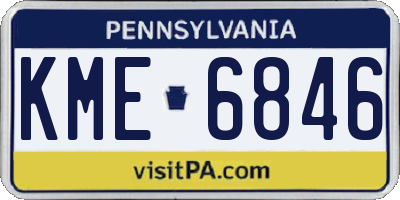 PA license plate KME6846