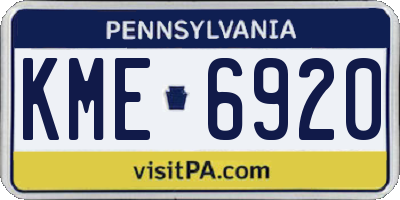 PA license plate KME6920