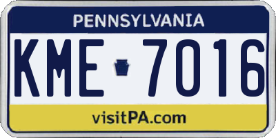 PA license plate KME7016