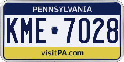 PA license plate KME7028
