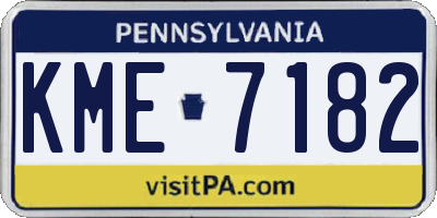 PA license plate KME7182