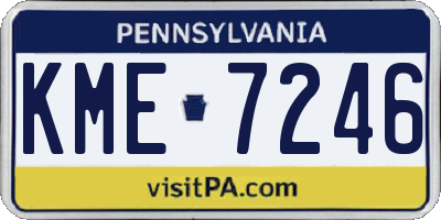 PA license plate KME7246