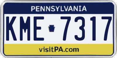 PA license plate KME7317