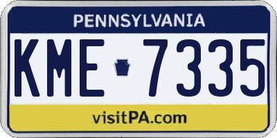PA license plate KME7335