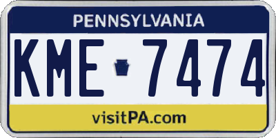 PA license plate KME7474