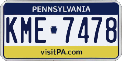 PA license plate KME7478