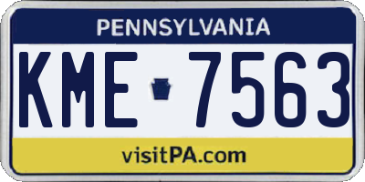 PA license plate KME7563