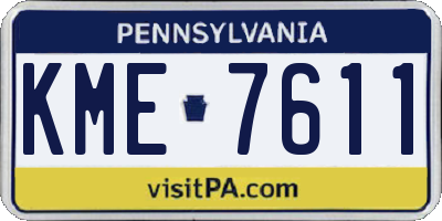 PA license plate KME7611