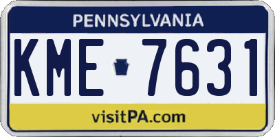 PA license plate KME7631