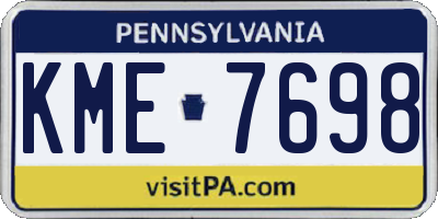 PA license plate KME7698