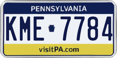 PA license plate KME7784