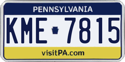 PA license plate KME7815