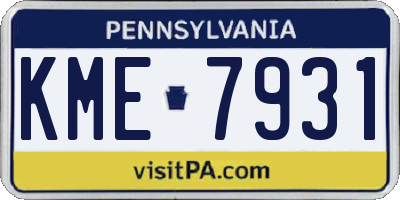 PA license plate KME7931
