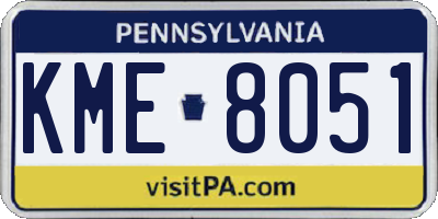 PA license plate KME8051