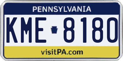 PA license plate KME8180