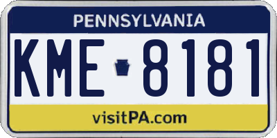 PA license plate KME8181