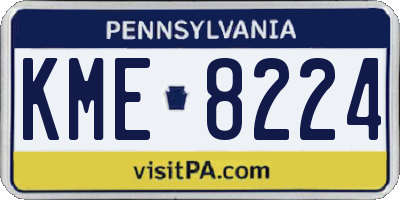 PA license plate KME8224