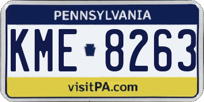 PA license plate KME8263