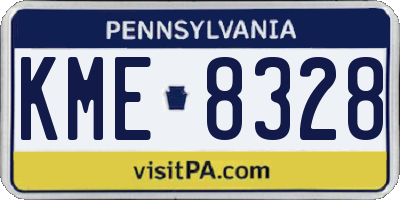 PA license plate KME8328