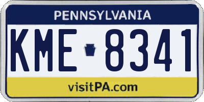 PA license plate KME8341