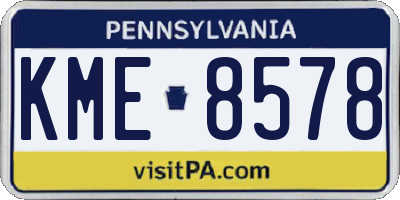 PA license plate KME8578