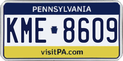 PA license plate KME8609