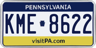 PA license plate KME8622