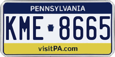 PA license plate KME8665
