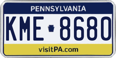 PA license plate KME8680