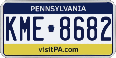 PA license plate KME8682