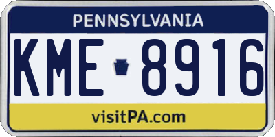 PA license plate KME8916
