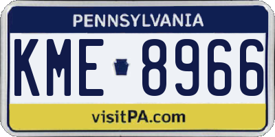 PA license plate KME8966
