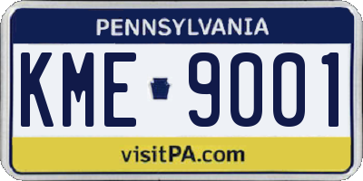 PA license plate KME9001