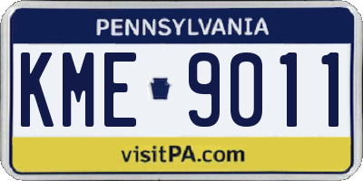 PA license plate KME9011