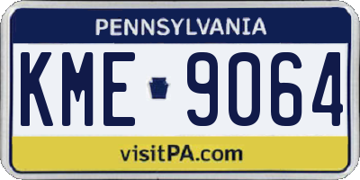 PA license plate KME9064