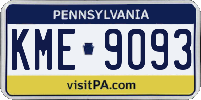 PA license plate KME9093
