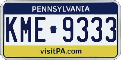 PA license plate KME9333