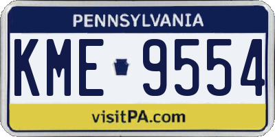 PA license plate KME9554