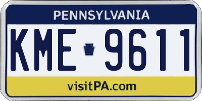 PA license plate KME9611